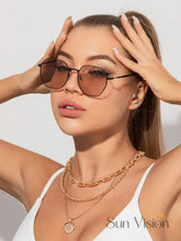 Óculos de Sol Feminino Geométrico com Lentes Suaves Óculos de Sol