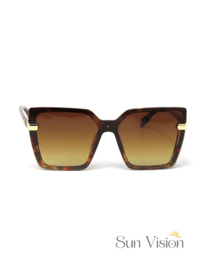 Óculos de Sol Oversized Quadrado Fashion Bronze Óculos de Sol