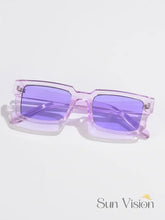 Óculos de Sol Retangular Transparente Fashion Feminino Roxo Óculos de Sol